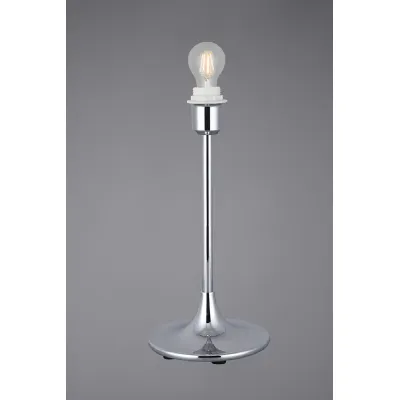 Crowne Round Curved Base Table Lamp Without Shade, Inline Switch, 1 Light E27 Polished Chrome