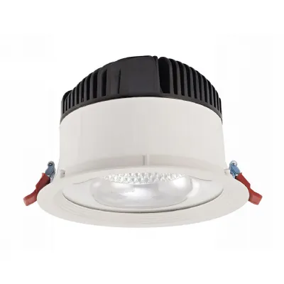 Bire 45, 45W, 1100mA, White Recessed Spotlight With Trim, 4000lm, Cut Out 200mm, 5000K, 50° Deg, IP44, DRIVER NOT INC., 5yrs Warranty