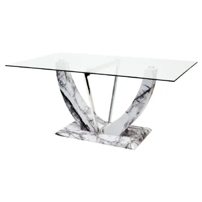 Jericho Marble Style Rectangular Dining Table
