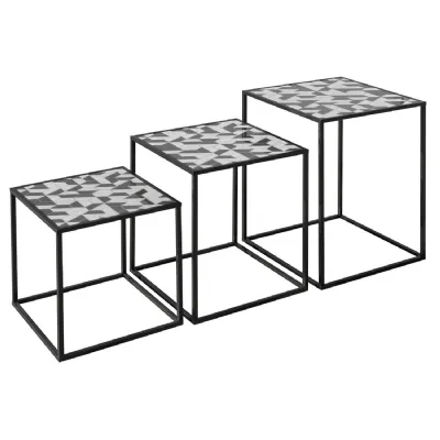 Nest of Three Tables (Set of 3) – Geometric Top
