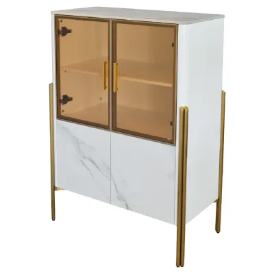 Carrington White and Gold Cabinet