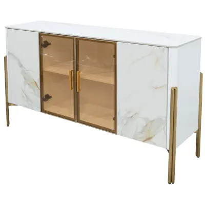 Carrington White and Gold Sideboard