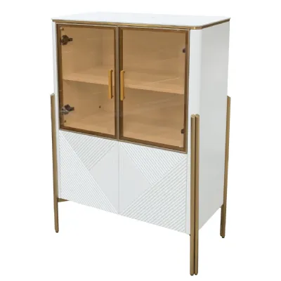 Ewing White and Gold Cabinet