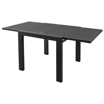 Frosted Black Glass Extending Dining Table