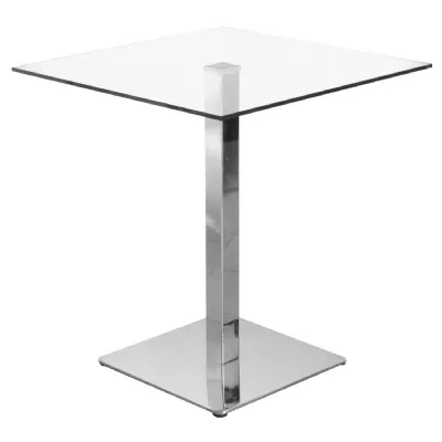 Square Clear Glass Bistro Table