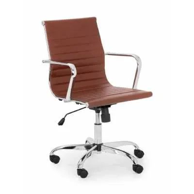 Gio Brown And Chrome Office Chair