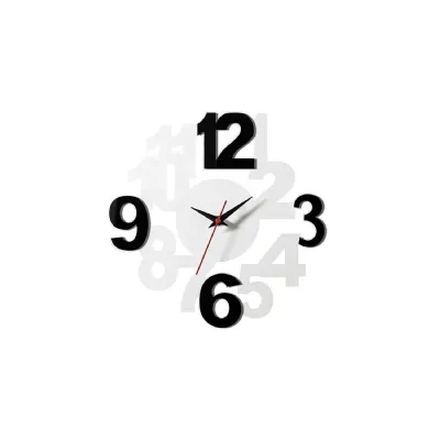 (DH) Infinity Numbers Clock Black White