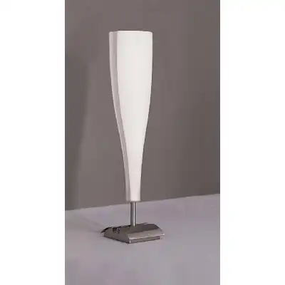 Java Table Lamp Big 1 Light E14, Satin Nickel Frosted White Glass