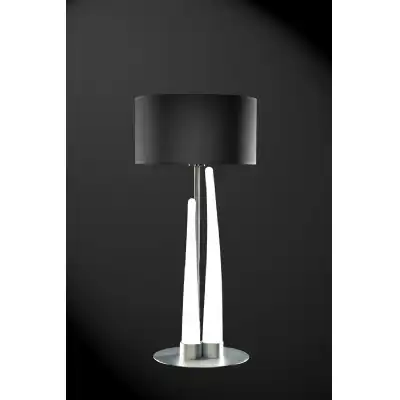 Estalacta Table Lamp 3 Light GU10 Indoor, Silver Opal White With Black Shade