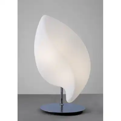 Natura Table Lamp 2 Light E27 Small Indoor, Polished Chrome Opal White