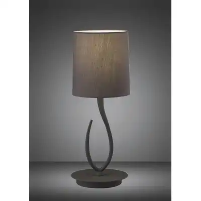 Lua Table Lamp 1 Light E27, Small Ash Grey With Ash Grey Shade