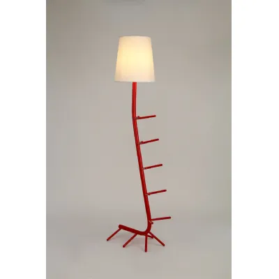 Centipede Floor Lamp With Shade, 1 x E27, Red White