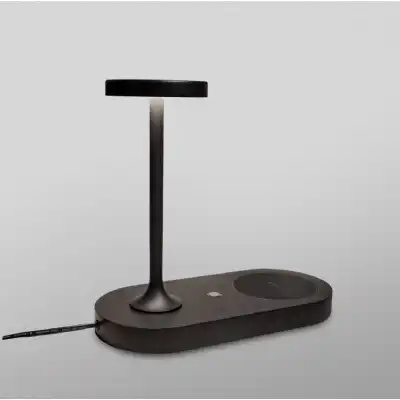 Ceres Table Lamp With Mobile Phone Induction Charger And USB Charger, 6W LED, 3000K, 450lm, Black, 3yrs Warranty