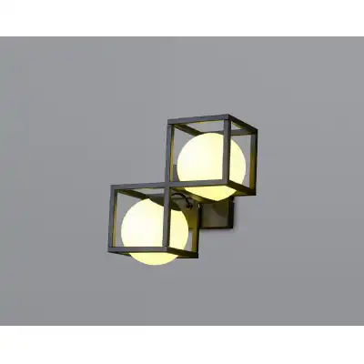 Desigual Wall Lamp, 2 Light G9, Matt Black