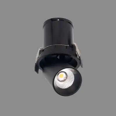 Garda Retractable Recessed Swivel Spotlight, 12W, 2700K, 1020lm, Black, Cut Out 84mm, Driver Included, Driver Included, 3yrs Warranty