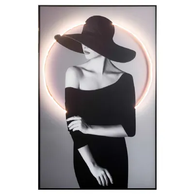 LED Lady in Black Light Up Wall Art