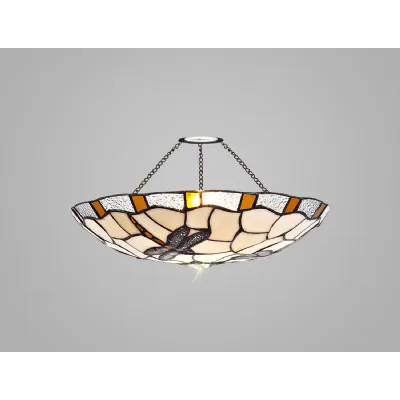 Cranleigh 35cm Tiffany Non electric Uplighter Shade, Amber Cream Clear Crystal