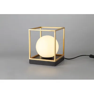 Southend Table Lamp, 1 Light E14, Matt Black Painted Gold