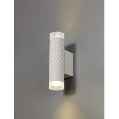 Lenham 2 Light Wall Lamp GU10, Sand White Acrylic Rings