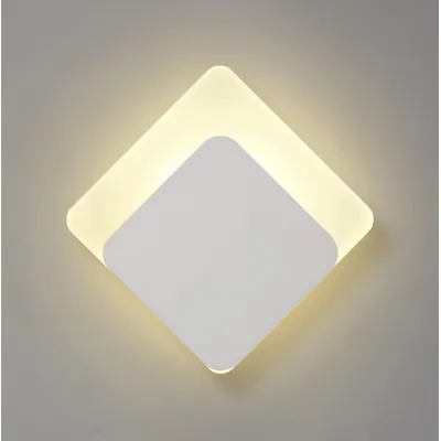Edgware Magnetic Base Wall Lamp, 12W LED 3000K 498lm, 15 19cm Diamond Bottom Offset, Sand White Acrylic Frosted Diffuser