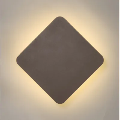 Edgware Magnetic Base Wall Lamp, 12W LED 3000K 498lm, 20 19cm Diamond Centre, Coffee Acrylic Frosted Diffuser