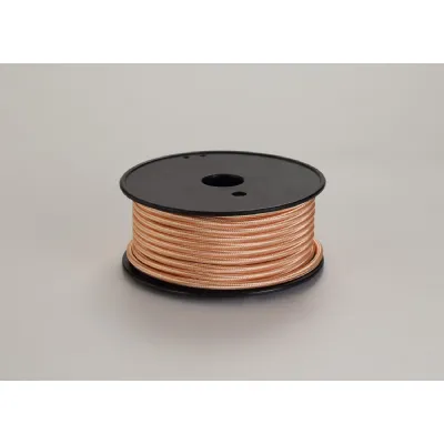 Knightsbridge 25m Roll Rose Gold Braided 2 Core 0.75mm Cable VDE Approved