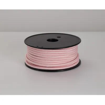 Knightsbridge 25m Roll Pink Braided 2 Core 0.75mm Cable VDE Approved