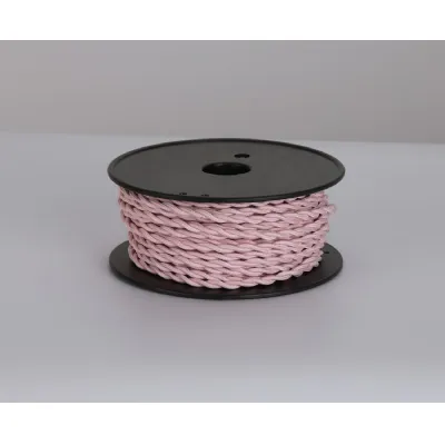 Knightsbridge 25m Roll Pink Braided Twisted 2 Core 0.75mm Cable VDE Approved