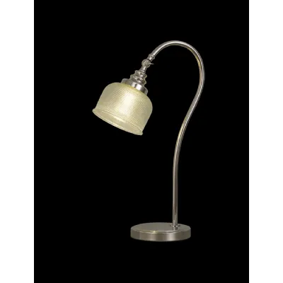 Edenbridge Table Lamp 1 Light E27 Polished Nickel Prismatic Glass