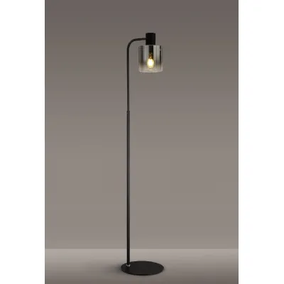 Islington Floor Lamp, 1 Light E27, Black Smoke Fade Glass