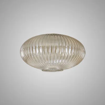 Epsom 30cm Oval Sphere Ribbed Glass (G), Champagne