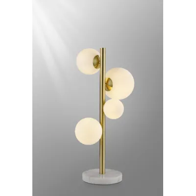 Tenterden Table Lamp, 4 x G9, Satin Gold, Opal Glass