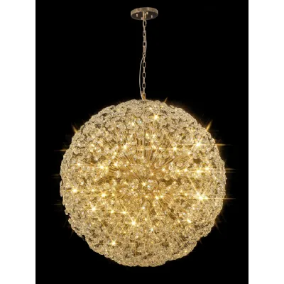Camden Pendant 1.2m Sphere 64 Light G9 French Gold Crystal, Item Weight: 60kg