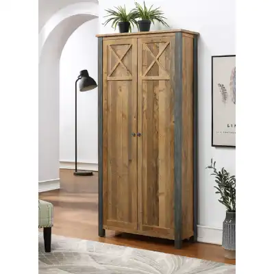 Reclaimed Wood Tall Large Storage Cabinet