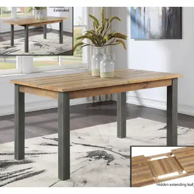 Industrial Reclaimed Wood Extending 150 to 200cm Dining Table