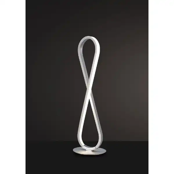 Bucle Table Lamp 18W LED 3000K, 1550lm, Silver Polished Chrome Frosted Acrylic, 3yrs Warranty