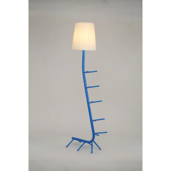 Centipede Floor Lamp With Shade, 1 x E27, Blue White