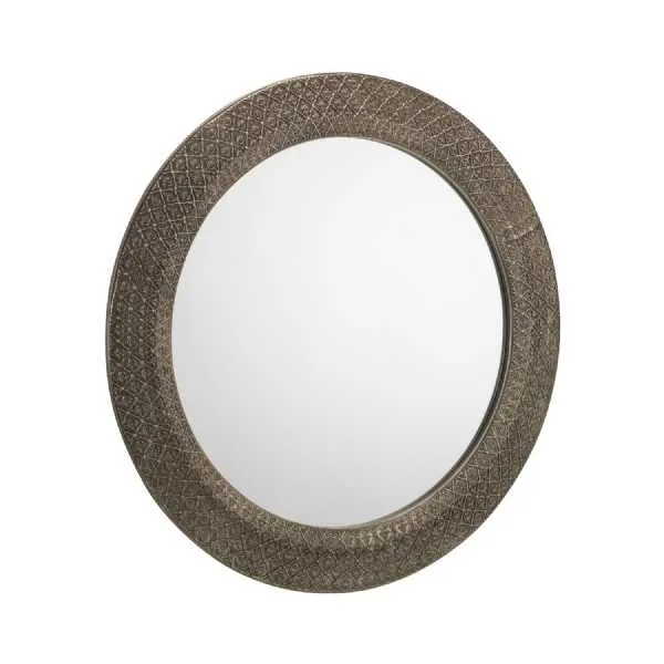 Cadence Large Round Pewter Wall Mirror