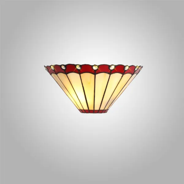 Ware Tiffany Wall Lamp, 2 x E14, Red Cream Crystal