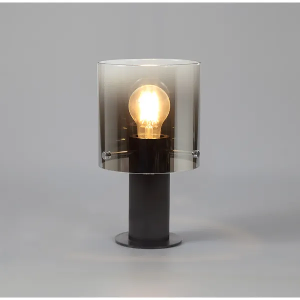 Islington Table Lamp, 1 Light Table Lamp E27, Black Smoke Fade Glass