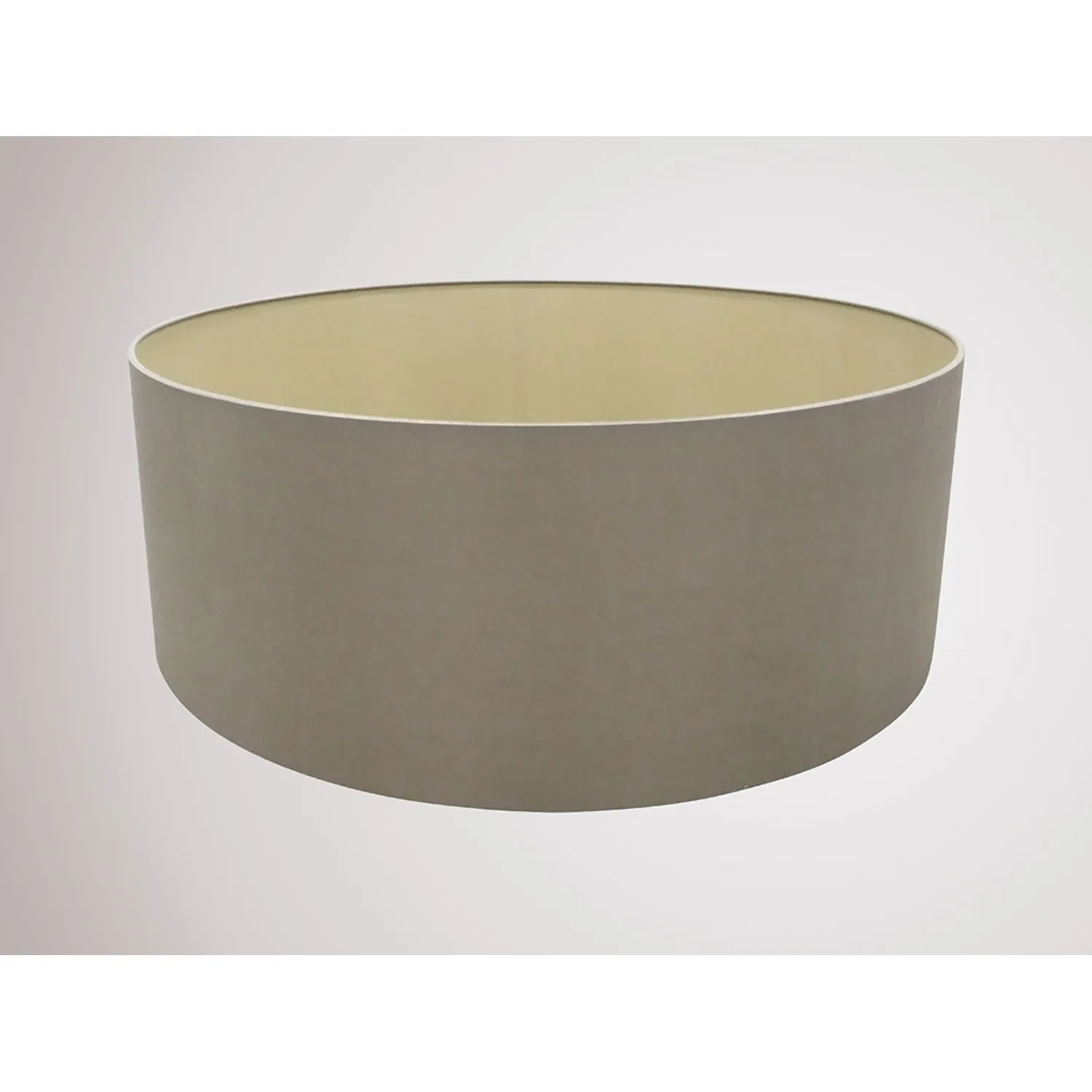 Sigma Round Cylinder, 600 x 220mm Dual Faux Silk Fabric Shade, Taupe Halo Gold