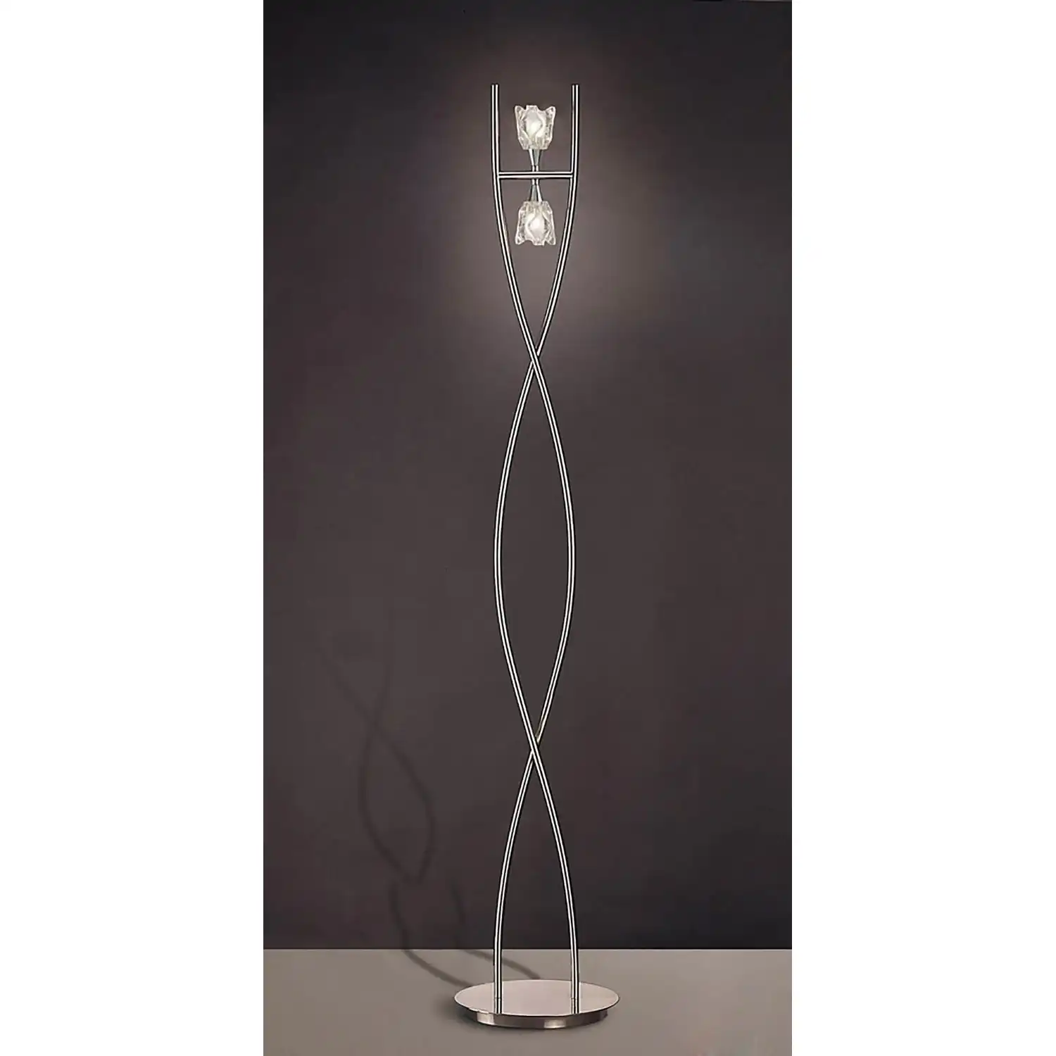 Amel Floor Lamp 2 Light G9, Polished Chrome,
