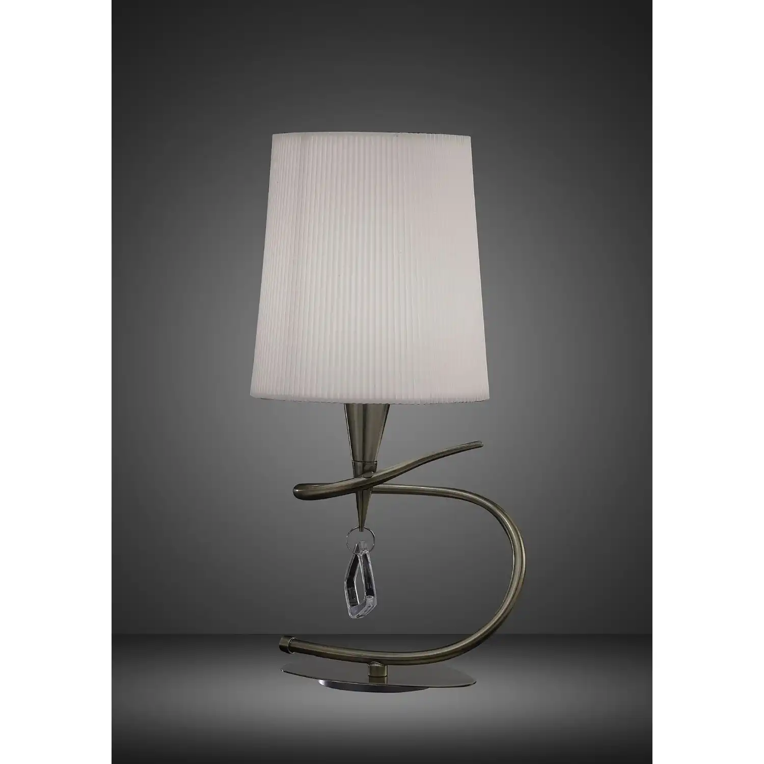 Mara Table Lamp 1 Light E14 Small, Antique Brass With Ivory White Shade