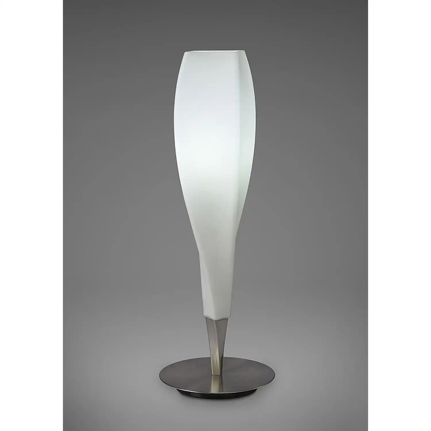 Neo Table Lamp 1 Light E27, Satin Nickel Frosted White Glass