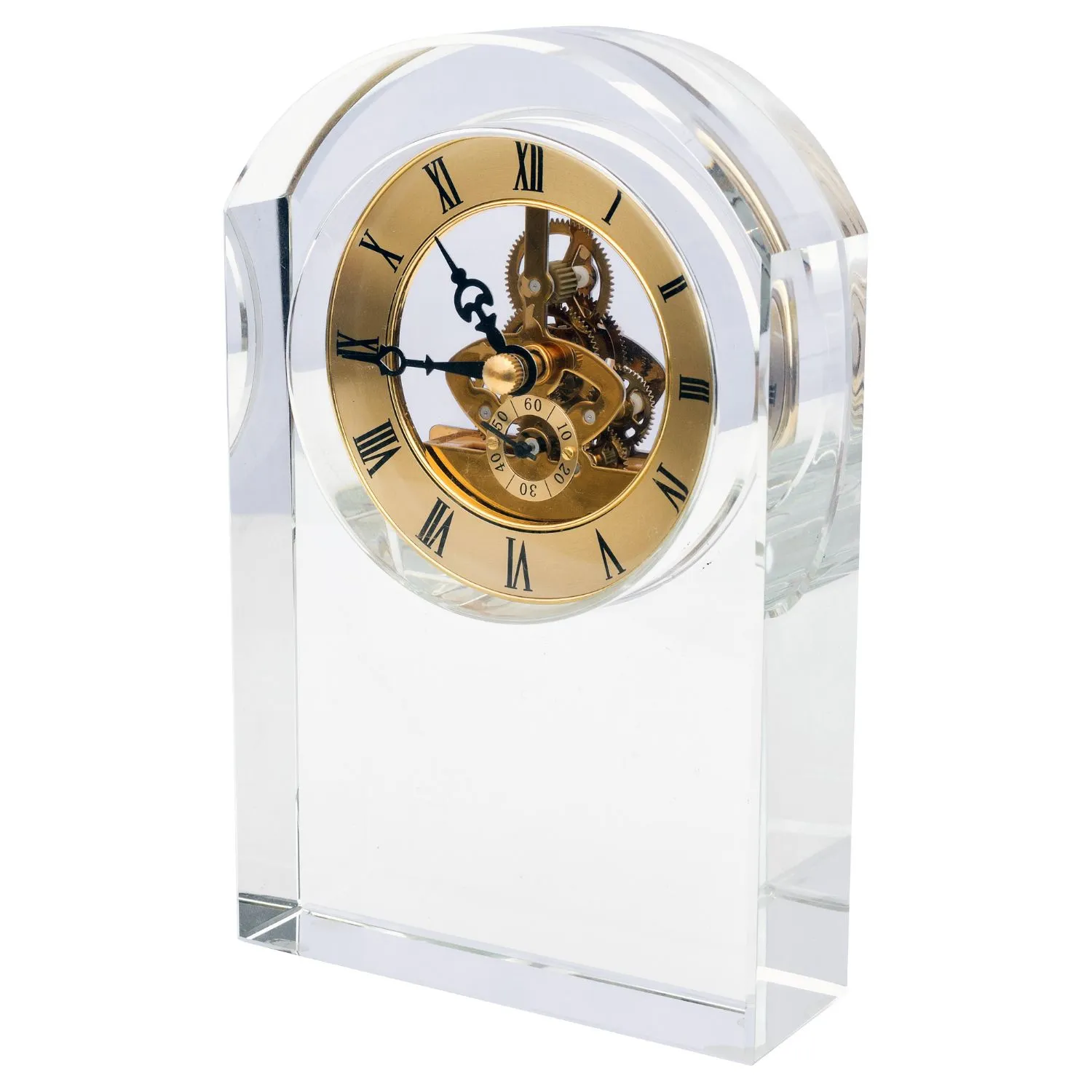 Crystal Glass Oval Mantle Clock