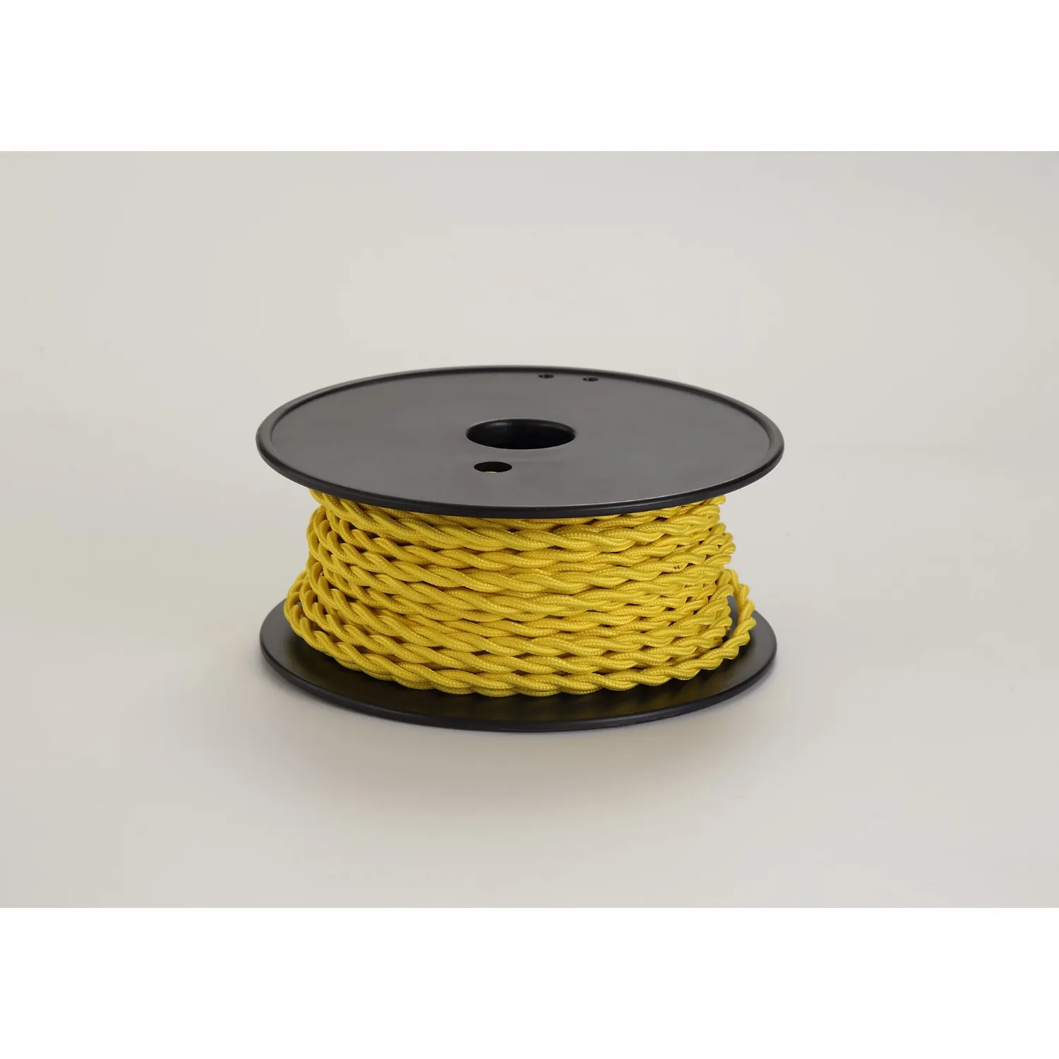 Knightsbridge 25m Roll Yellow Braided Twisted 2 Core 0.75mm Cable VDE Approved