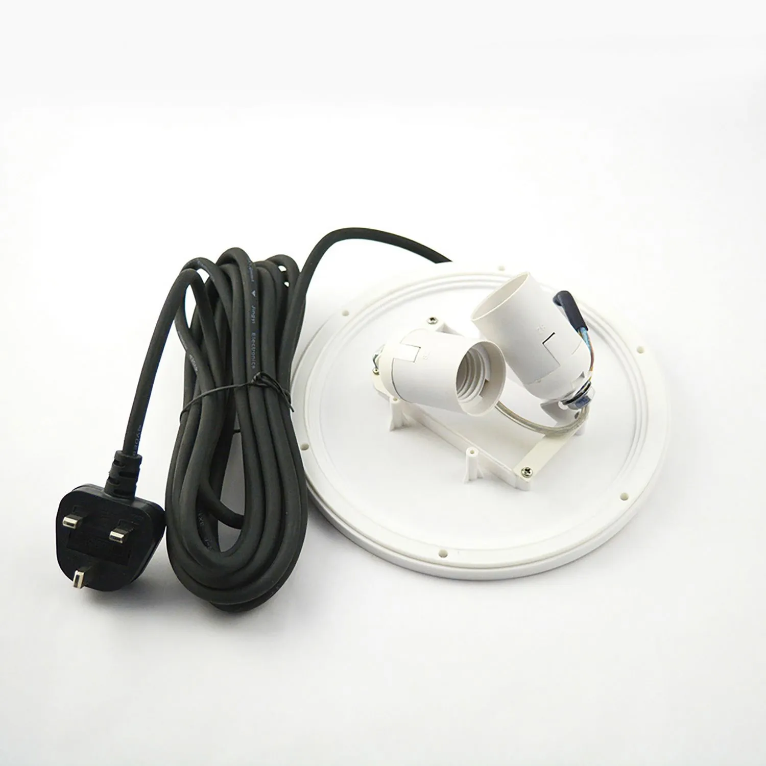 E27 Plate 2 Light CFL Outdoor IP44 Supplied With 5M Cable, White