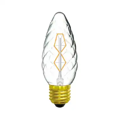 Rustica Candle 45mm S Twisted E27 Clear 40W (100 10)