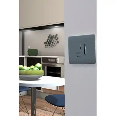 Trendi, Artistic Modern Switch Fused Spur 13A With Flex Outlet Warm Grey Finish, BRITISH MADE, (35mm Back Box Required), 5yrs Warranty