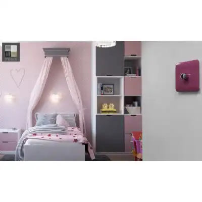 Trendi, Artistic Modern 1 Gang 1 Way LED Dimmer Switch 5 150W LED 120W Tungsten, Pink Finish, (35mm Back Box Required), 5yrs Warranty